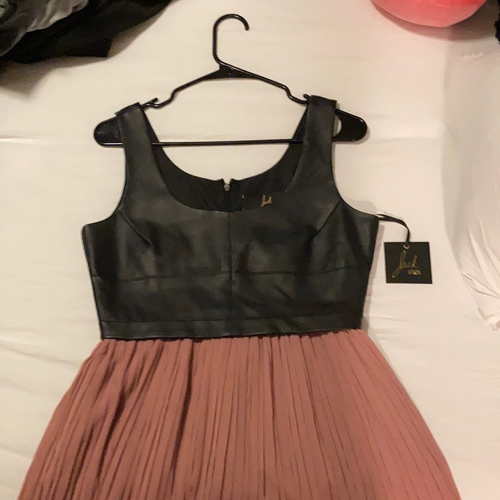 New Jack BB Dakota Faux Leather/dusty pink dress